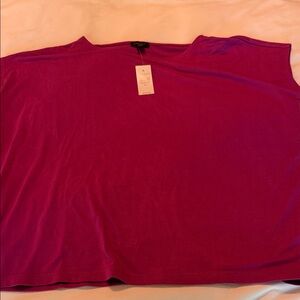 Ann Taylor Short Sleeve Tee in Fuchsia Pink
